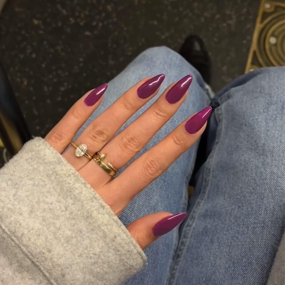 Dark Purple Press on Nails Almond Shaped Nails Press ons