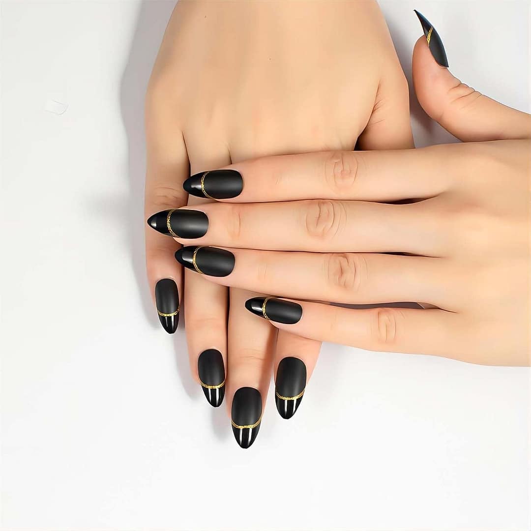 Almond Nails with Negative Space